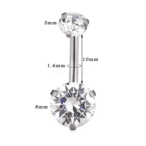 Daweys DS5030 G23 Titanium Belly Button Rings With Fashionable Zircon Embellishment New Trendy Piercing - Immagine 5