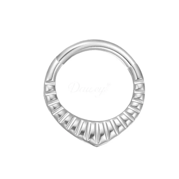 DS6168 titanium textured hinged segment nose ring piercing jewelry by Daweys